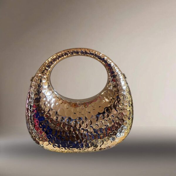 Luna Hammered Gold Evening Bag