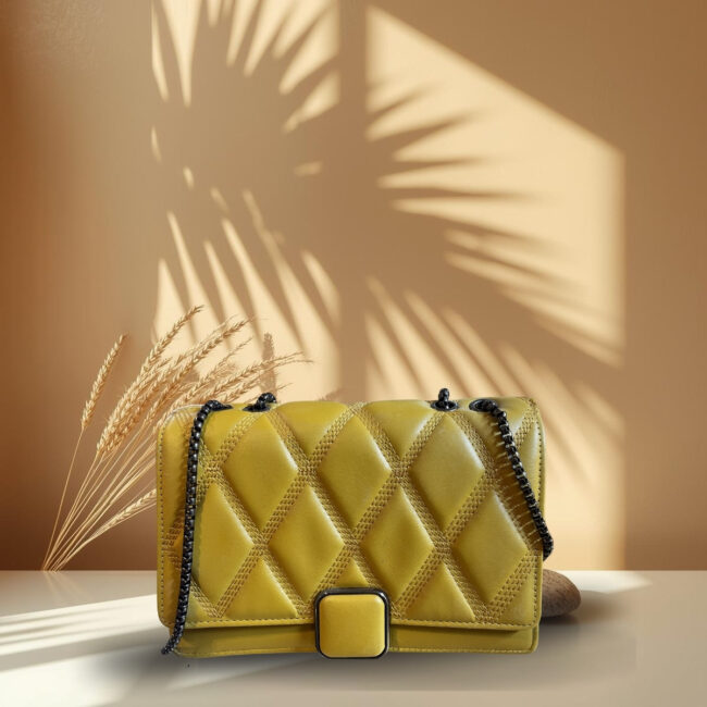 Luxe Geometric Stitch Crossbody Bag