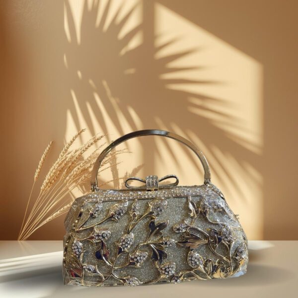 Opulent Vine Crystal Top Handle Bag