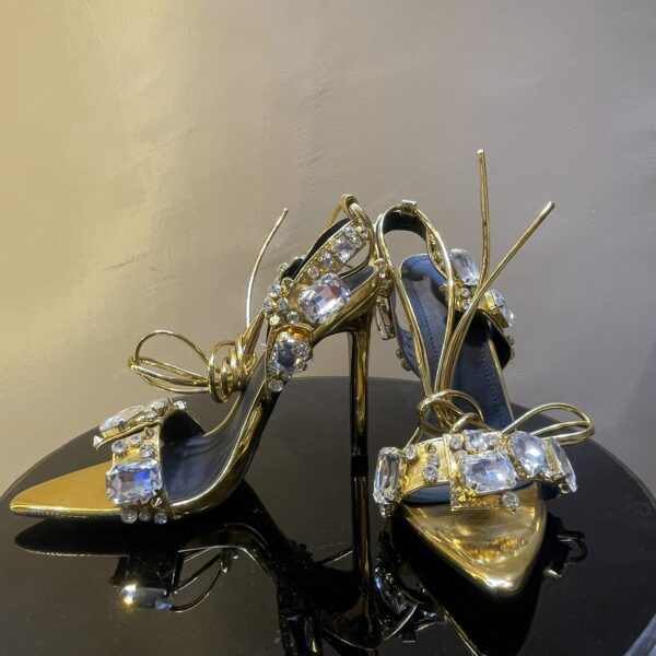 Opulent Jeweled Strappy Heels