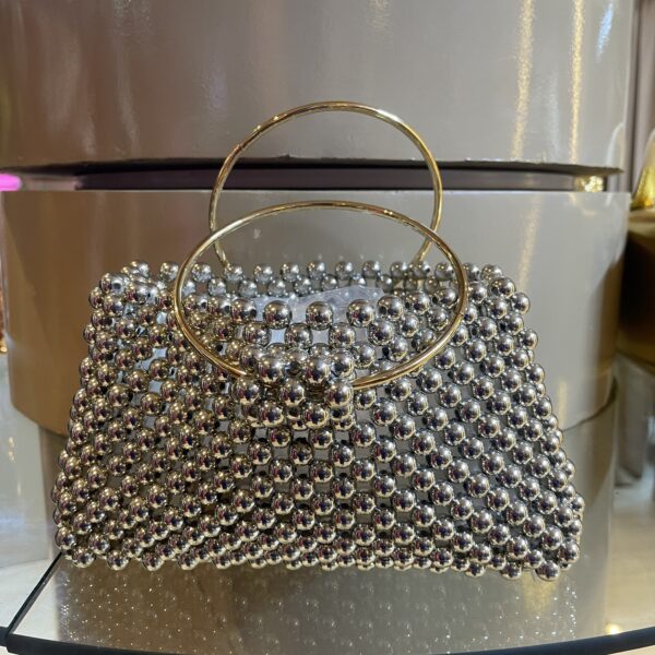 Orbit Metal Beaded Double Handle Bag